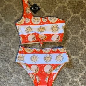 Brand new high waisted off the shoulder swimsuit